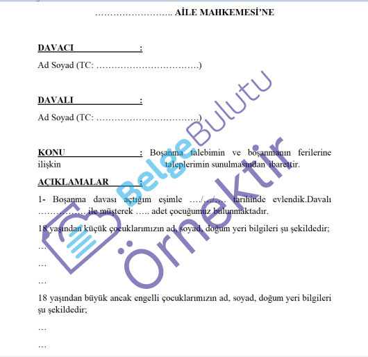 ÇEKİŞMELİ BOŞANMA DAVA DİLEKÇESİ ADIMLARI