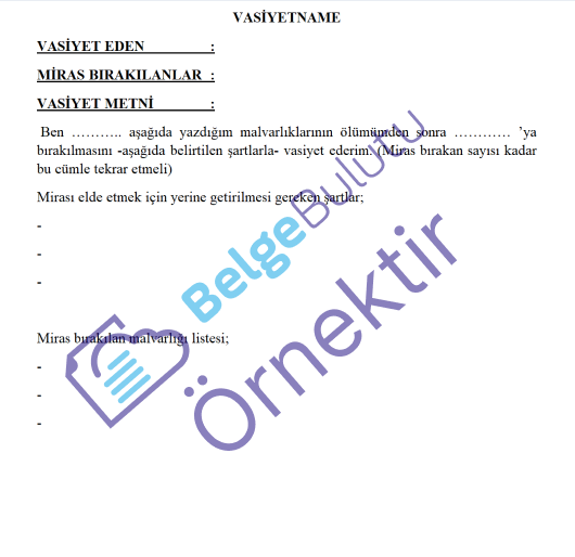 EL YAZILI VASİYETNAME